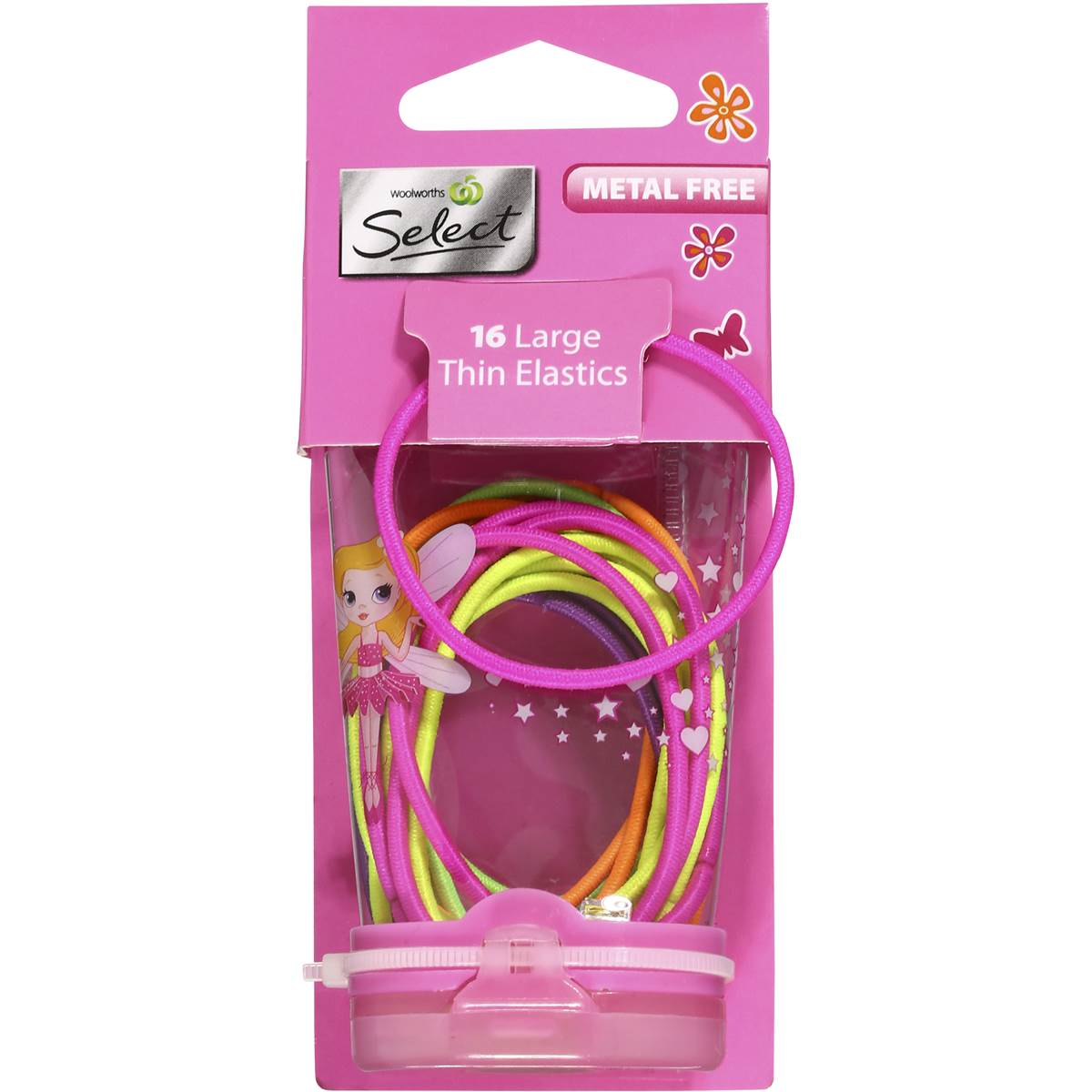 Woolworths Select Kids Hair Elastics Large Thin Assorted 16pk Woolworths