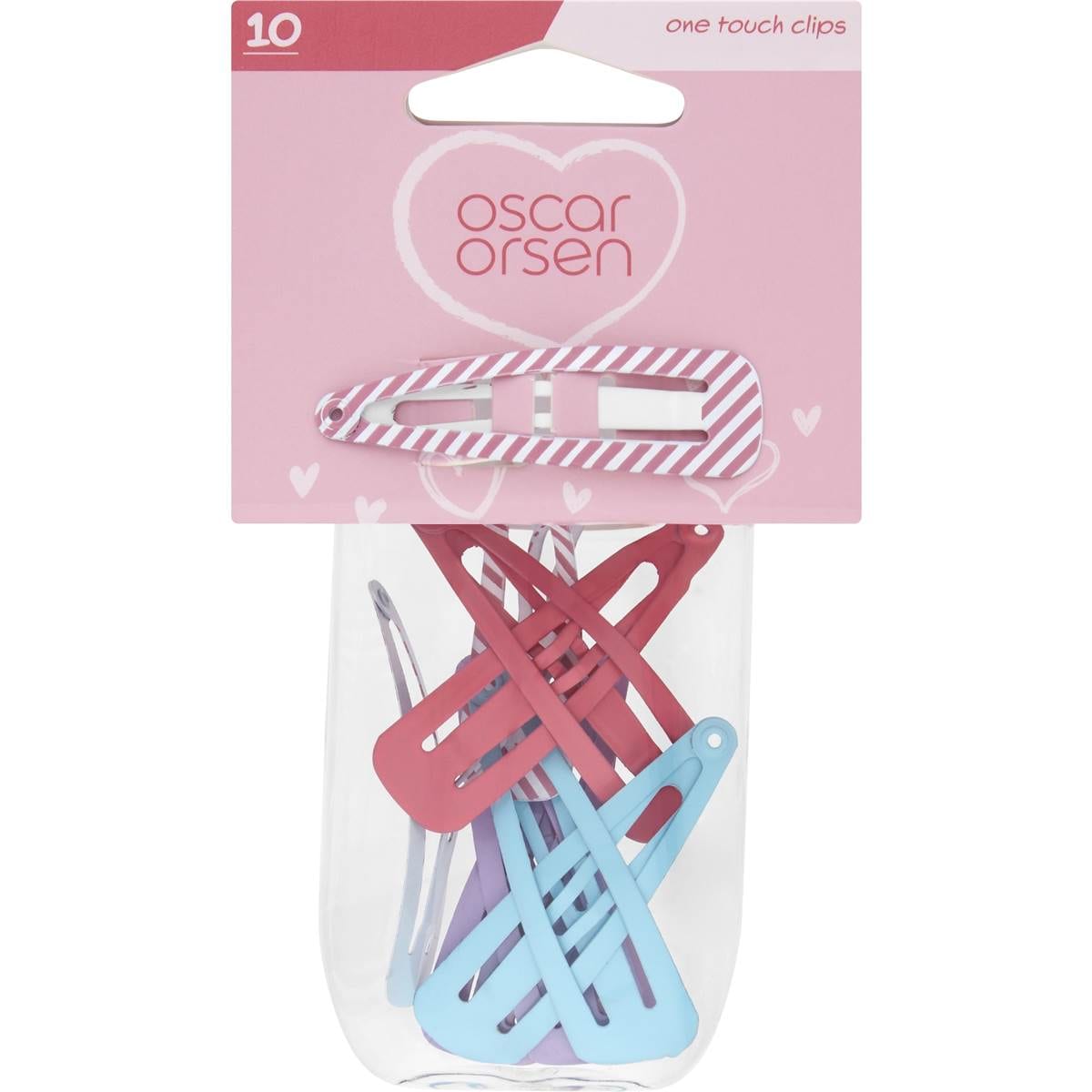 Oscar Orsen Kids One Touch Hair Clip Assorted 10 pack Woolworths