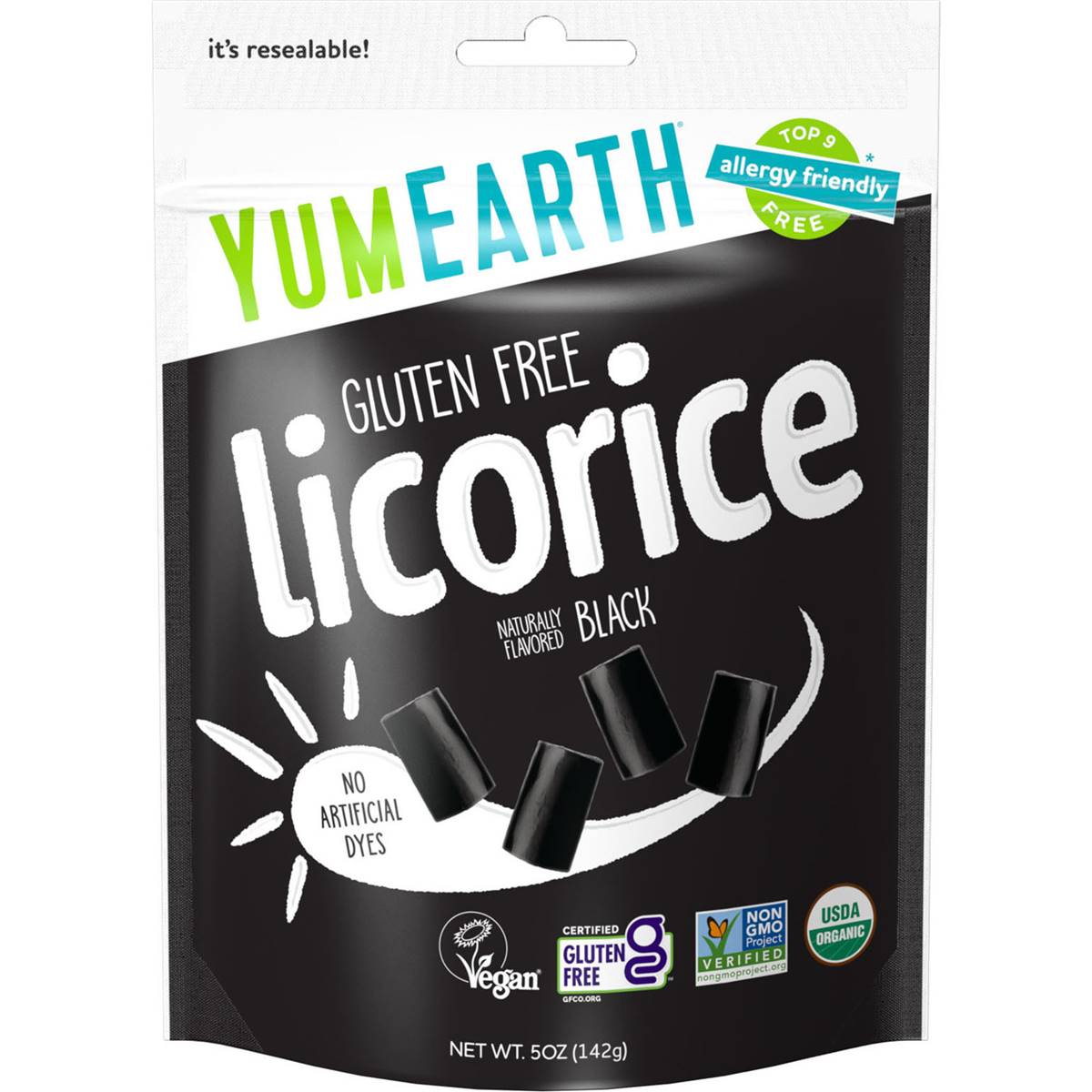 Yum Earth Organic Licorice Share Bag 142g