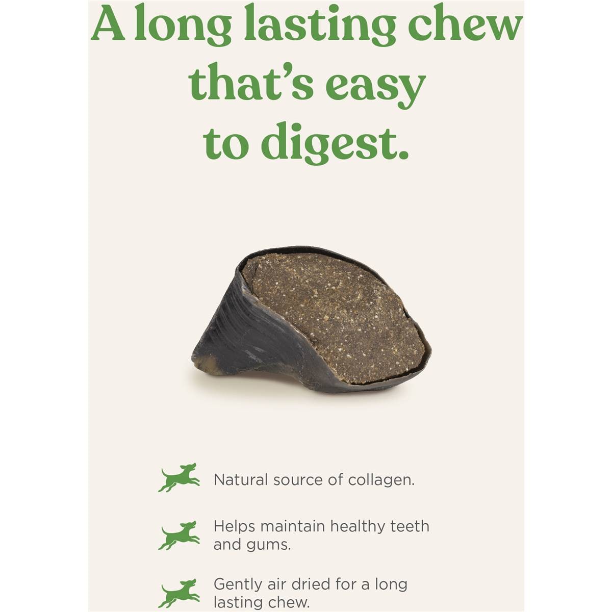 Open Paddock Beef Hoof With Kangaroo Filling Treat For Dogs 2pk