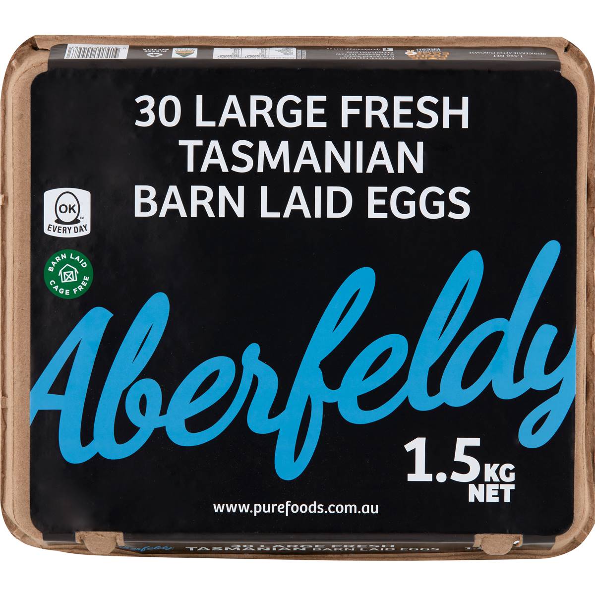 Aberfeldy 30 Large Tasmanian Fresh Barn Laid Eggs