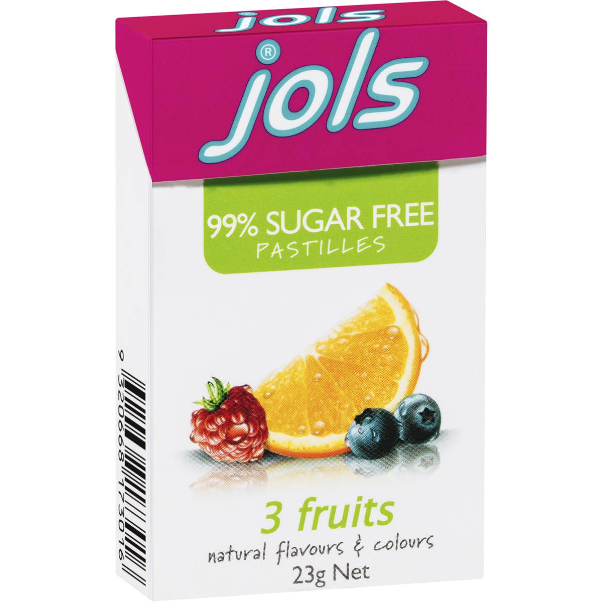 Jols Sugar Free Pastilles Three Fruits 23g Woolworths 0138