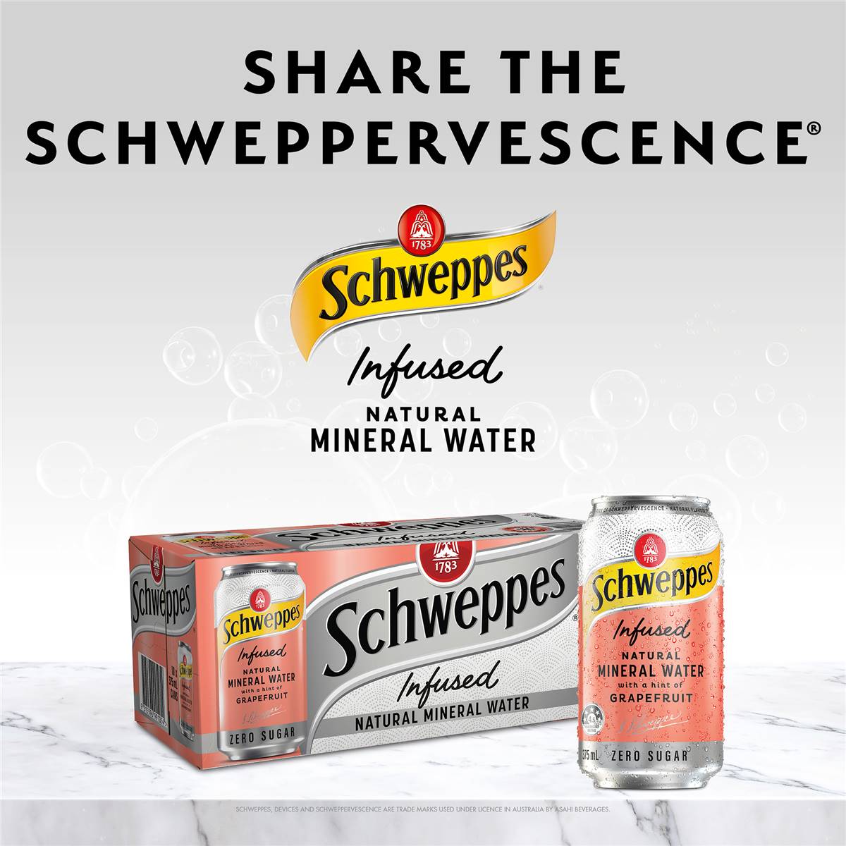 Schweppes Zero Sugar Grapefruit Infused Mineral Water Cans Multipack
