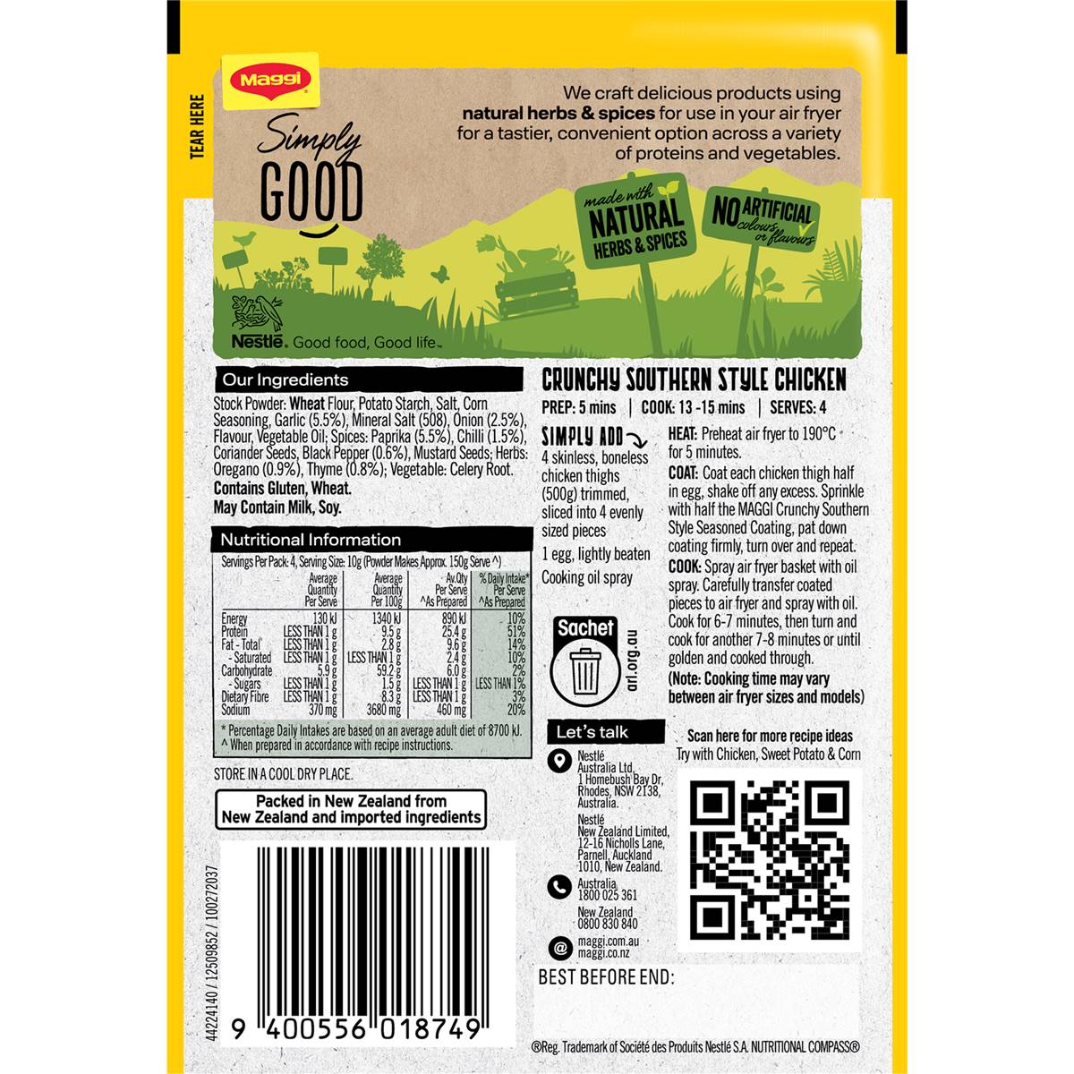 Maggi Air Fryer Crunchy Southern Style Seasoning 40g Woolworths