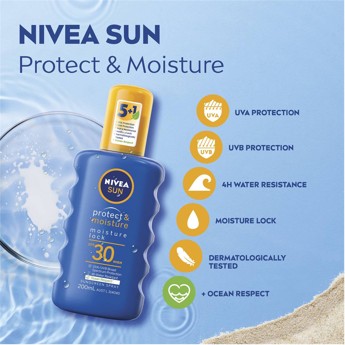 Nivea Sun Spf 30+ Sunscreen Spray Sunscreen 200ml Woolworths