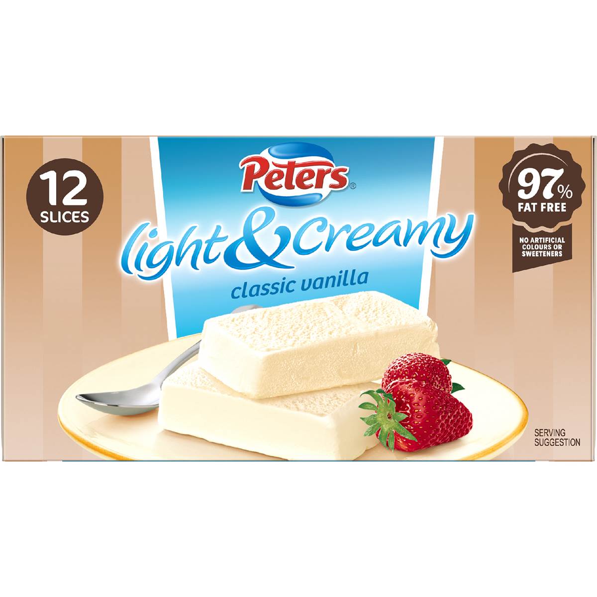 Peters Light & Creamy Classic Vanilla Ice Cream Slices 12pk 1.2l