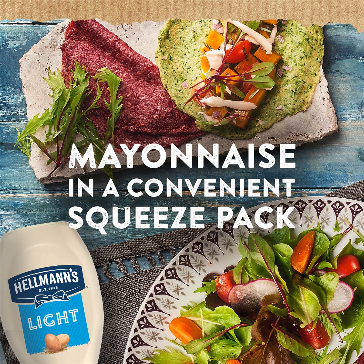 Hellmann's Light Mayo Squeeze Bottle 432g Woolworths