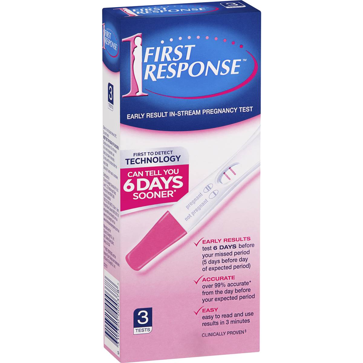 First Response Pregnancy Test Instream Test 3 Pack Woolworths