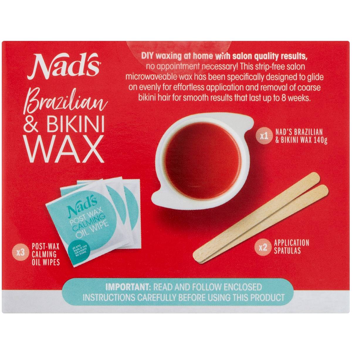 Nad's Hair Removal Wax Brazilian And Bikini 140g | Woolworths