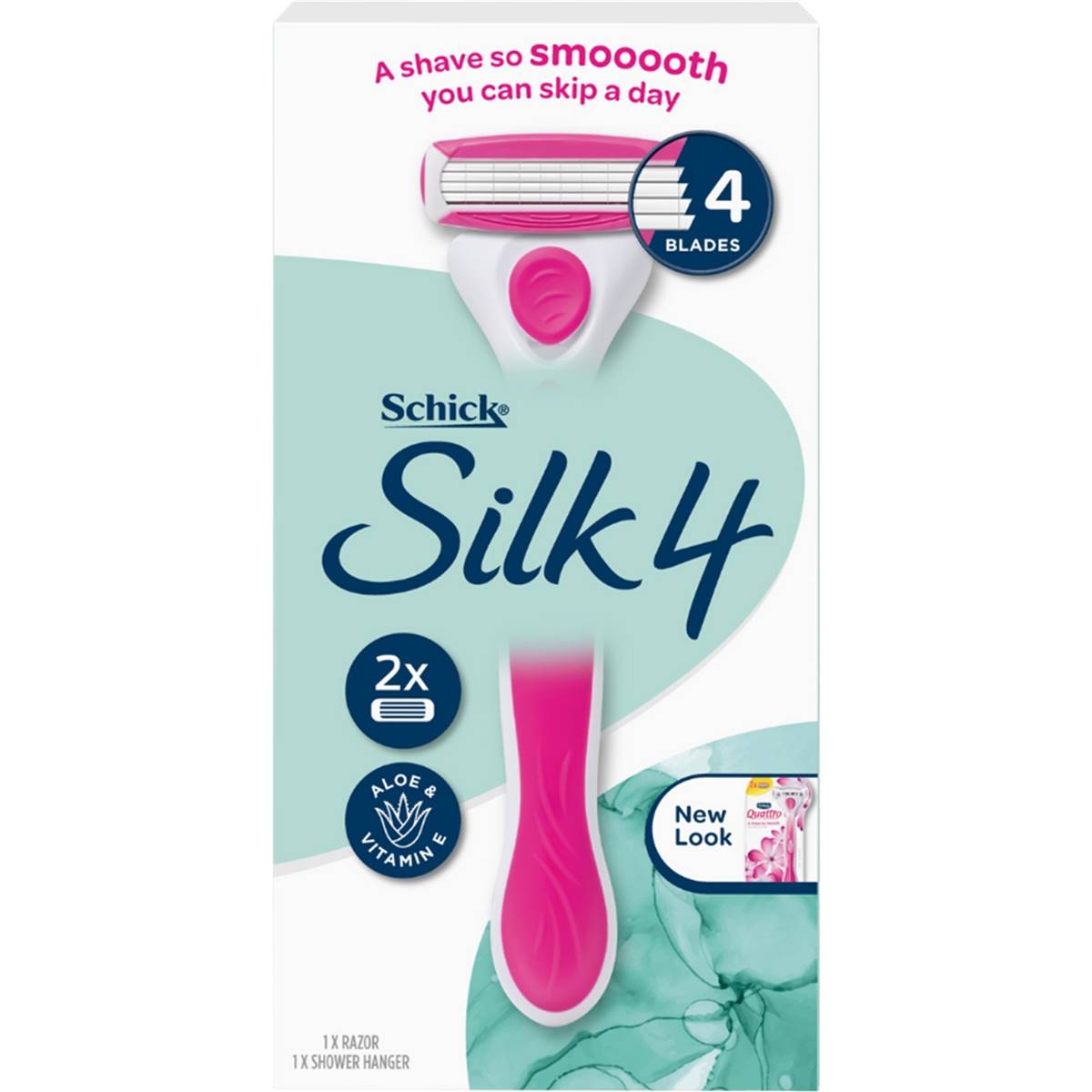 Schick Razor Quattro For Women + 2 Blades Each Woolworths