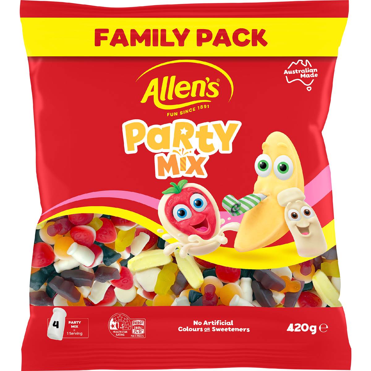 Allen's Party Mix Lollies Family Size Bag 420g Woolworths