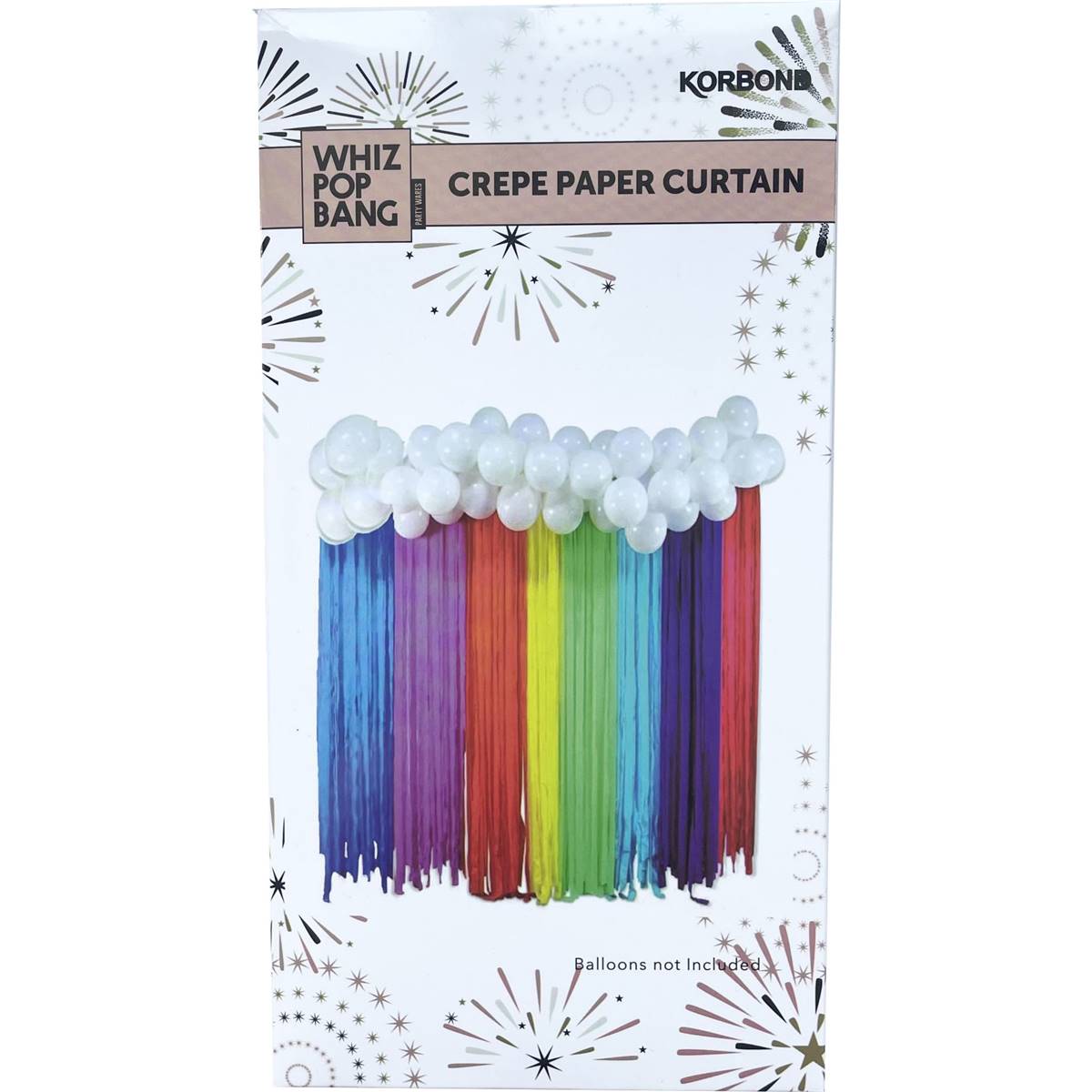 Whiz Pop Bang Curtain Crepe Paper Assorted Colours Each | Woolworths