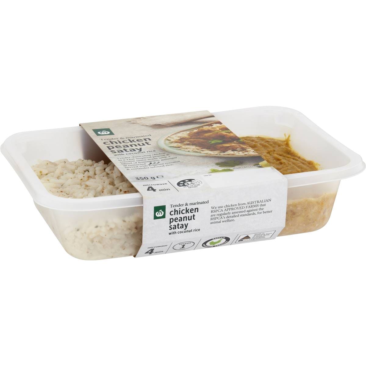 Woolworths Chicken Peanut Satay With Coconut Rice 350g Woolworths