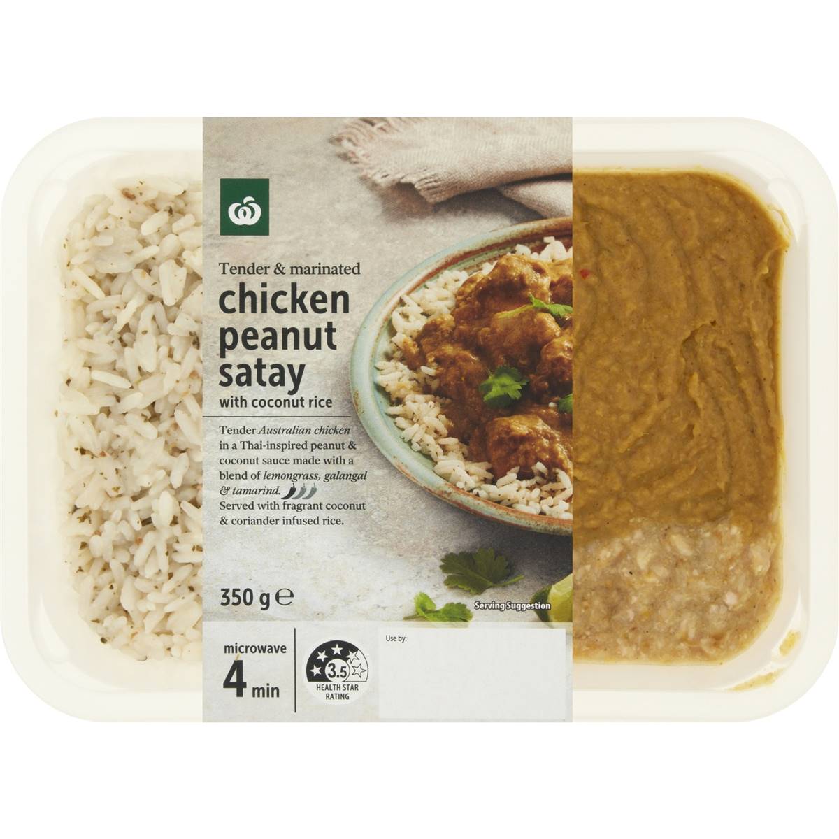 Woolworths Chicken Peanut Satay With Coconut Rice 350g Woolworths