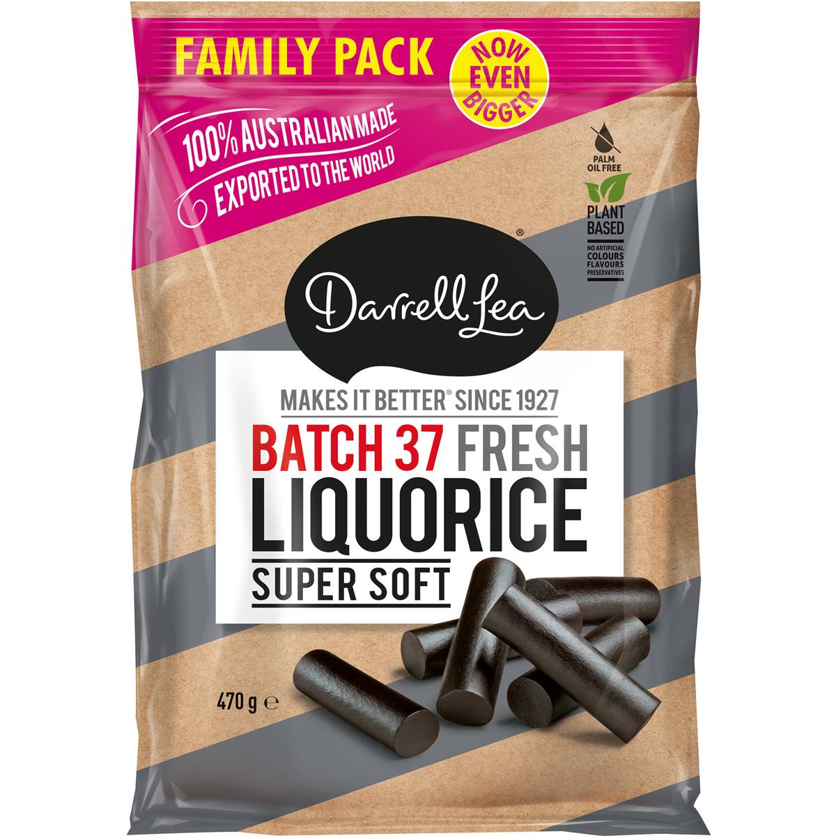 Darrell Lea Batch 37 Fresh Liquorice Share Bag 470g Woolworths