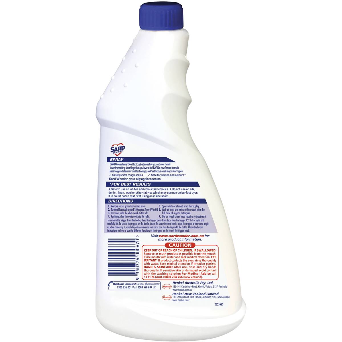 Sard Wonder Power Stain Remover Refill Eucalyptus 500ml Woolworths