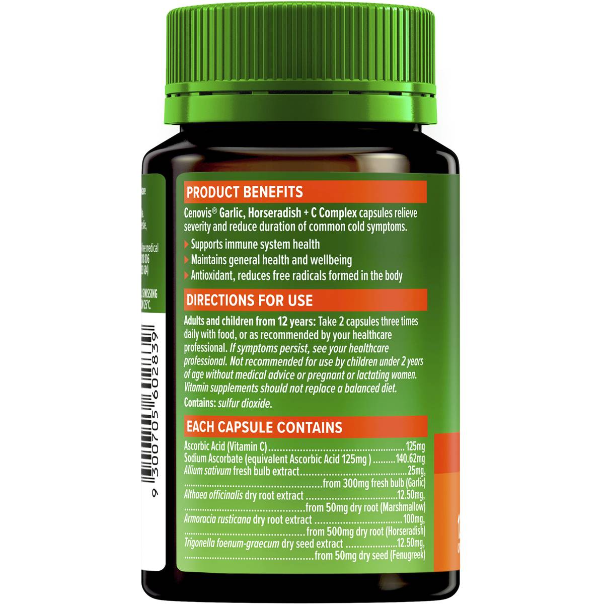 Cenovis Garlic Horseradish + Vitamin C Complex For Immune Support 120