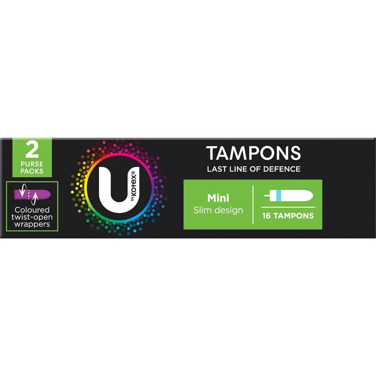 U By Kotex Tampons Mini 16 Pack Woolworths