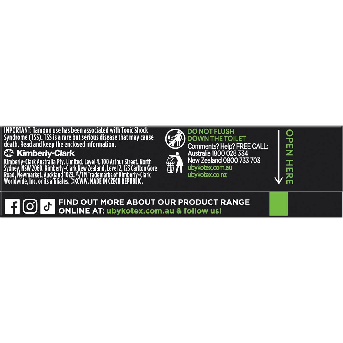 U By Kotex Tampons Mini 16 Pack Woolworths