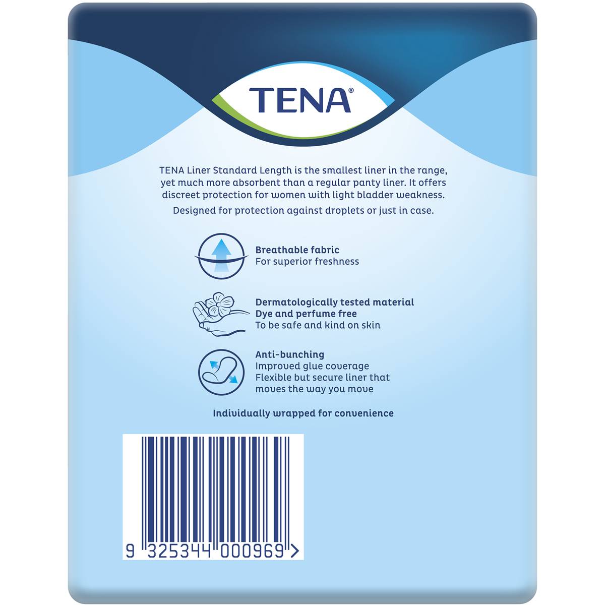 Tena Active Panty Liners Odour Control 30 Pack Woolworths