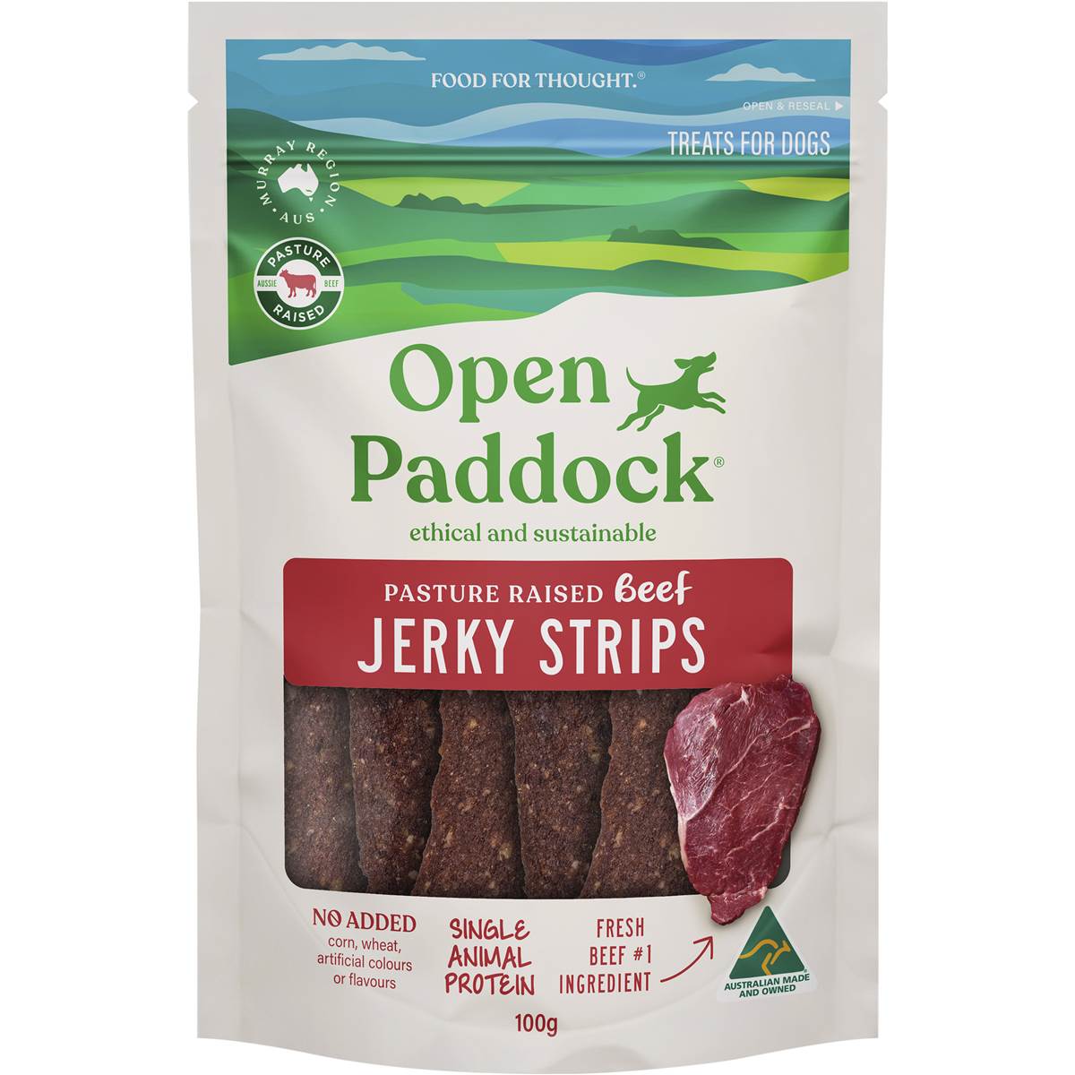 Open Paddock Beef Jerky Strips 100g Woolworths