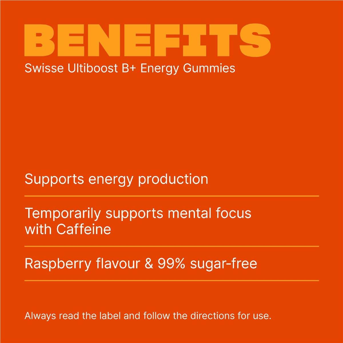 Swisse Ultiboost B+ Energy Gummies With Caffeine 60 Pack Woolworths