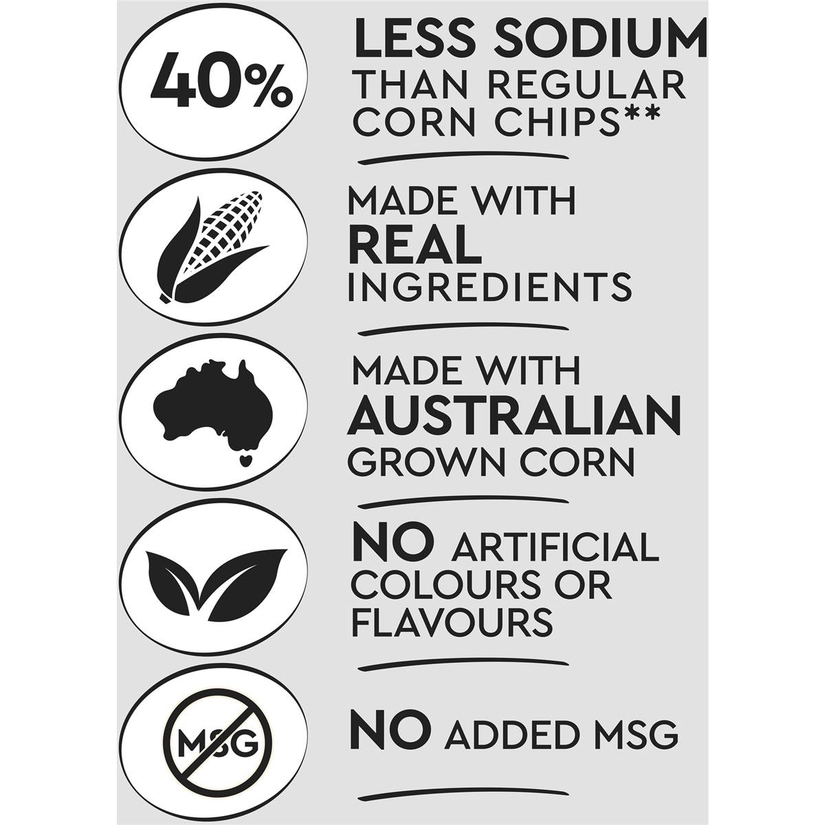 Simply Zesty Lime & Chilli 40 Less Fat Corn Chips Share Pack 130g