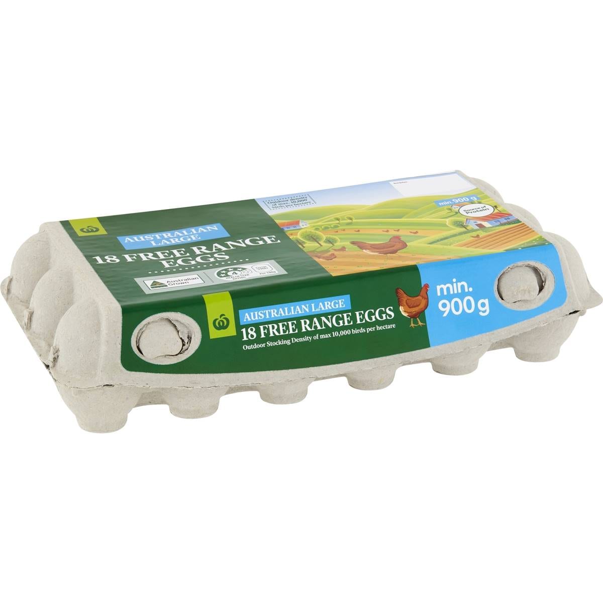 Woolworths 18 Large Free Range Eggs 900g Woolworths