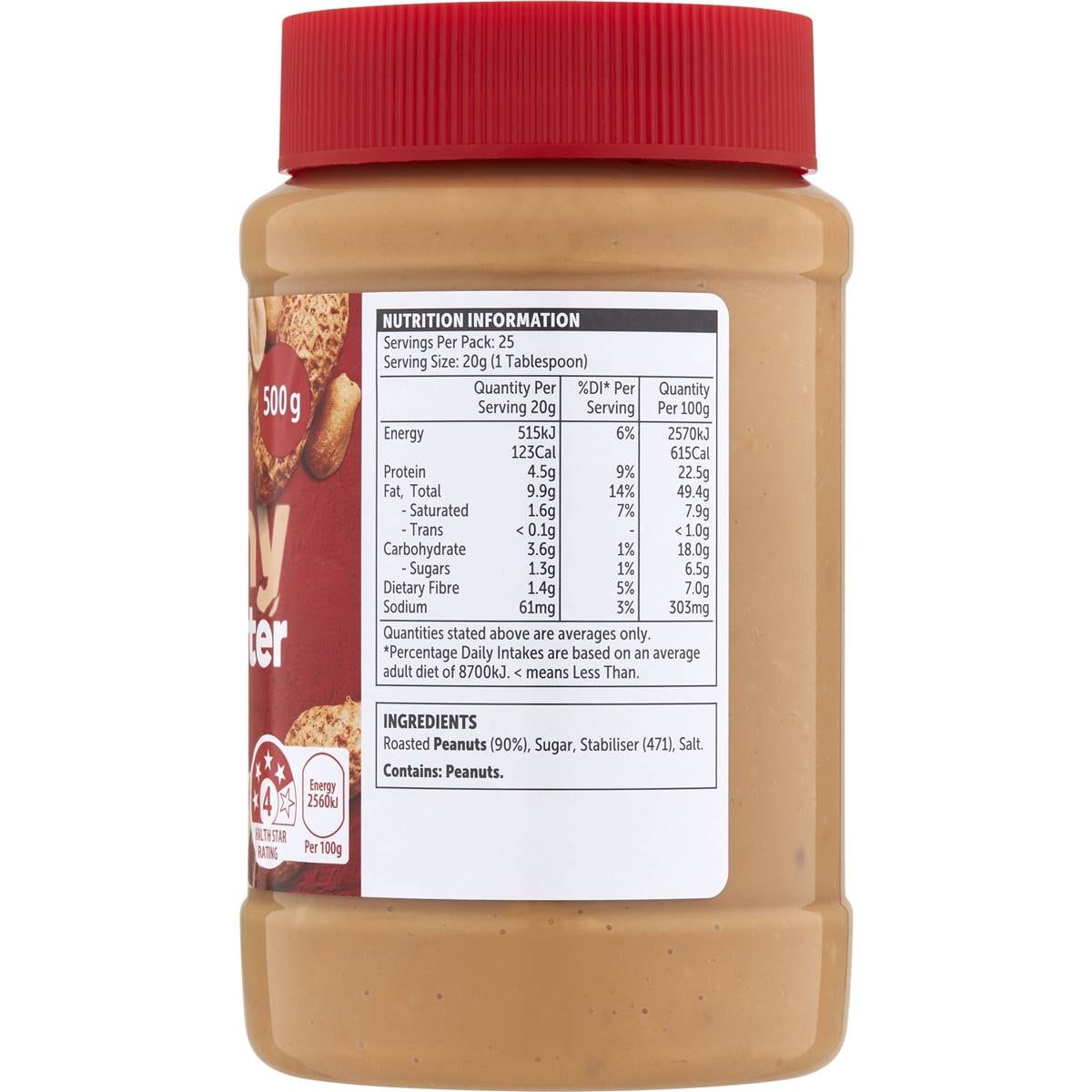 Woolworths Crunchy Peanut Butter 500g Woolworths