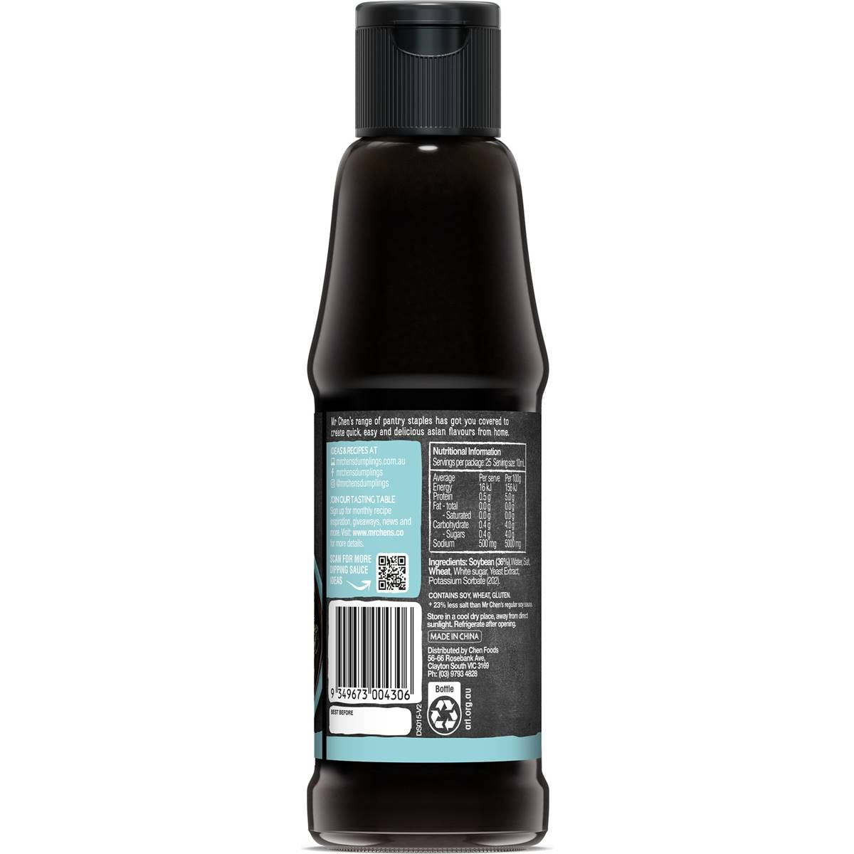 Mr Chen's Soy Sauce Reduced Salt 250ml Woolworths