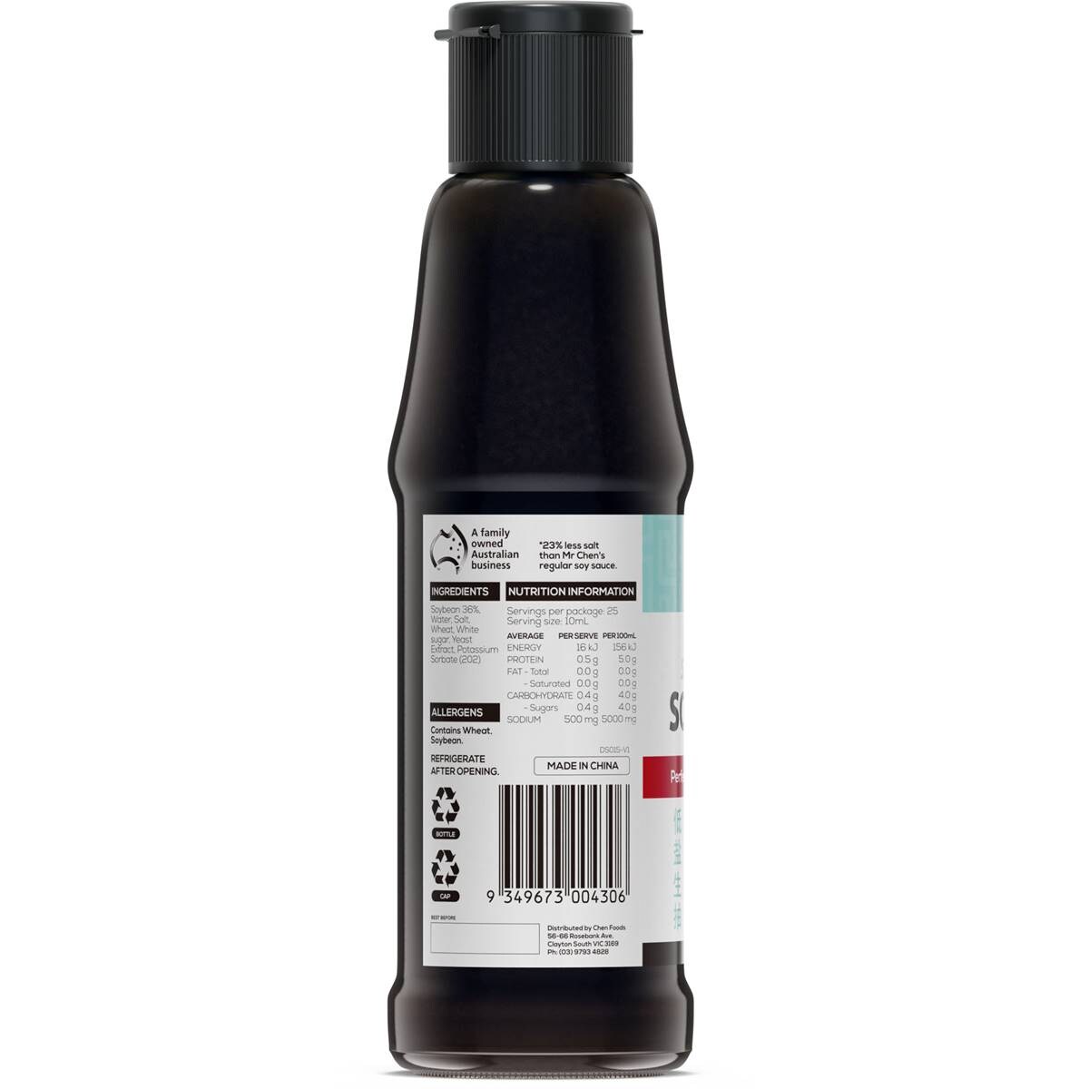 Mr Chen's Soy Sauce Reduced Salt 250ml Woolworths
