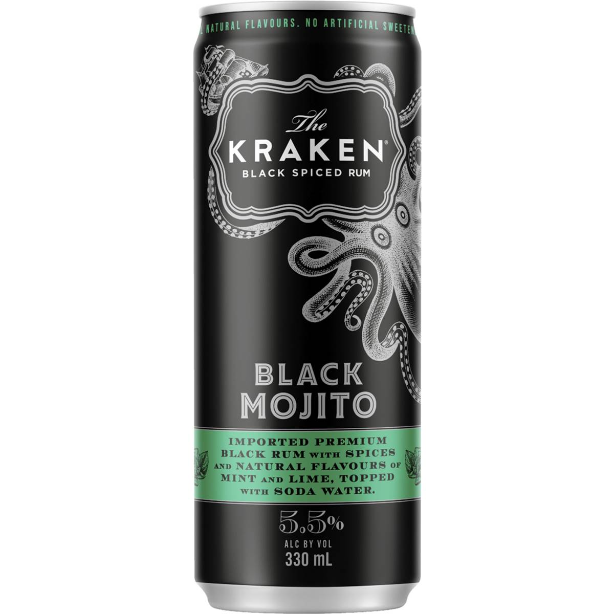 The Kraken Black Spiced Rum Mojito Cans 330ml Woolworths