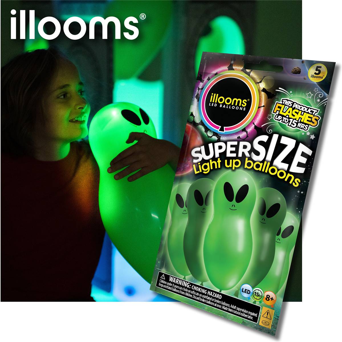 Illooms Led Balloons Supersize Light Up Balloons 5 Pack Woolworths