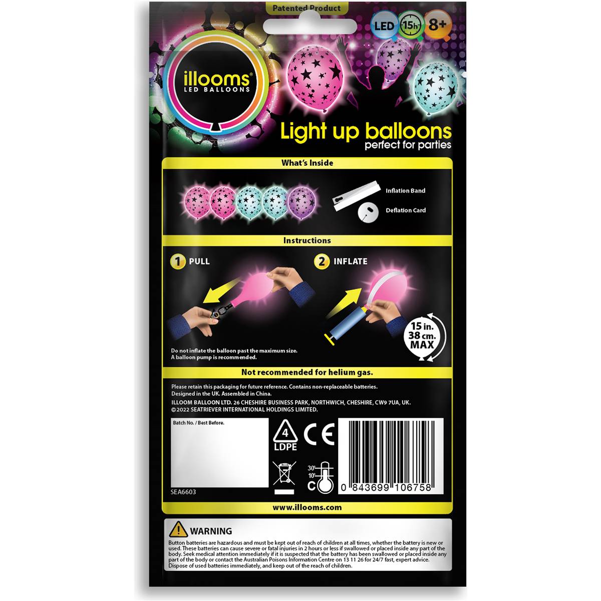 Illooms Led Balloons Stars Light Up Balloons 5 Pack Woolworths