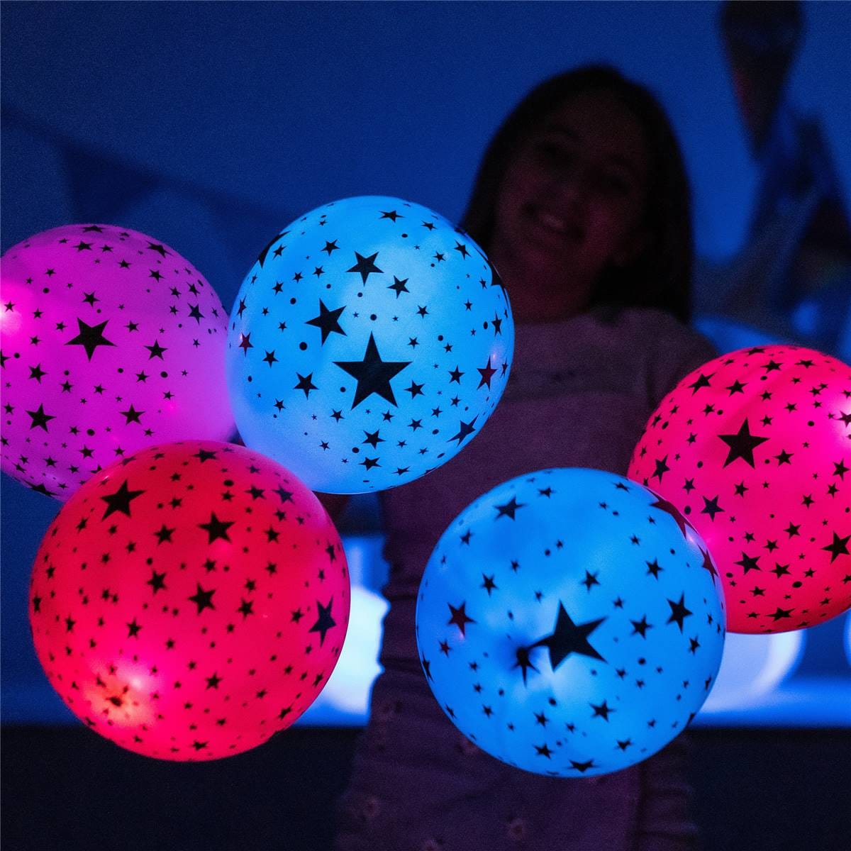 Illooms Led Balloons Stars Light Up Balloons 5 Pack Woolworths