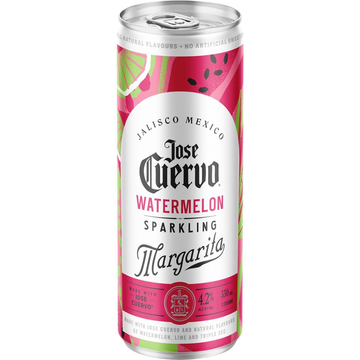 Jose Cuervo Sparkling Watermelon Margarita Cans 330ml Woolworths
