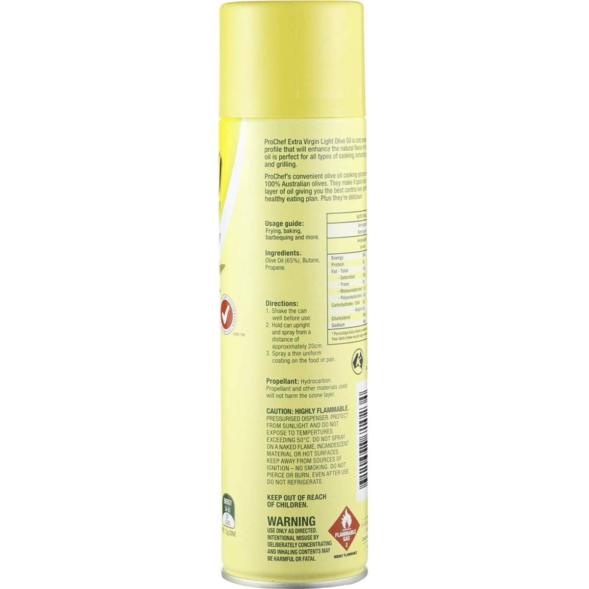 Prochef Olive Oil Spray Light Flavour 225g Woolworths