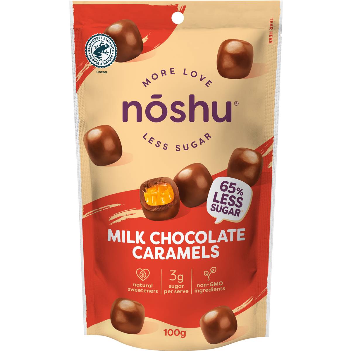 Noshu Milk Chocolate Caramels Share Bag 100g Woolworths
