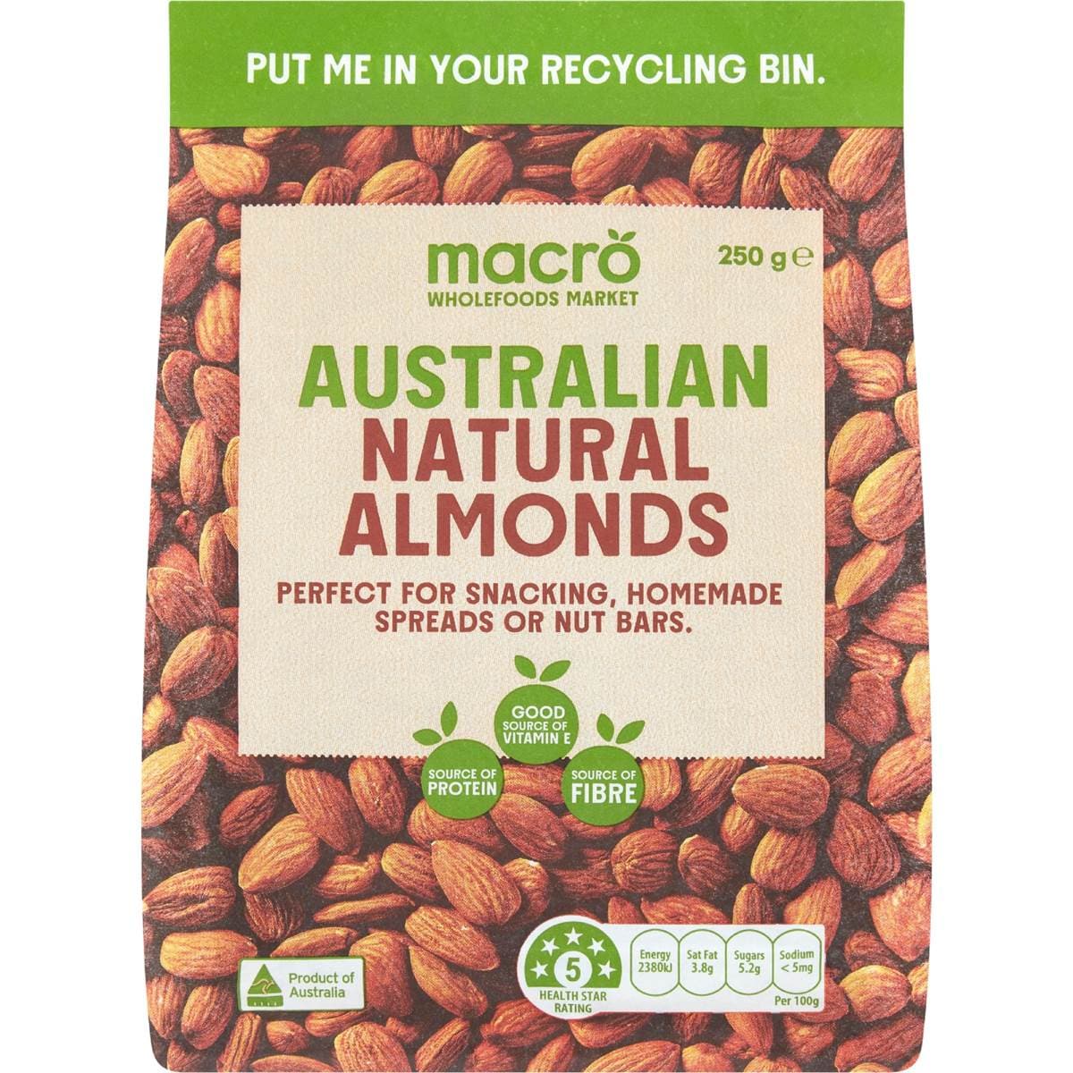 Macro Natural Almond Kernels 250g Woolworths