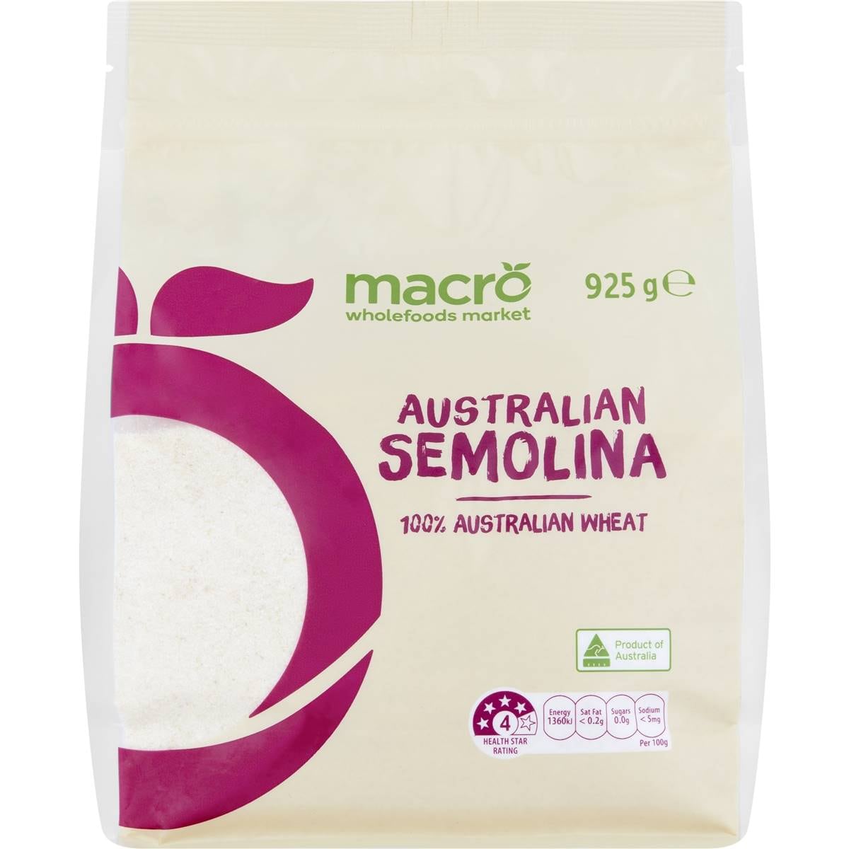 Macro Natural Semolina Flour 925g Woolworths