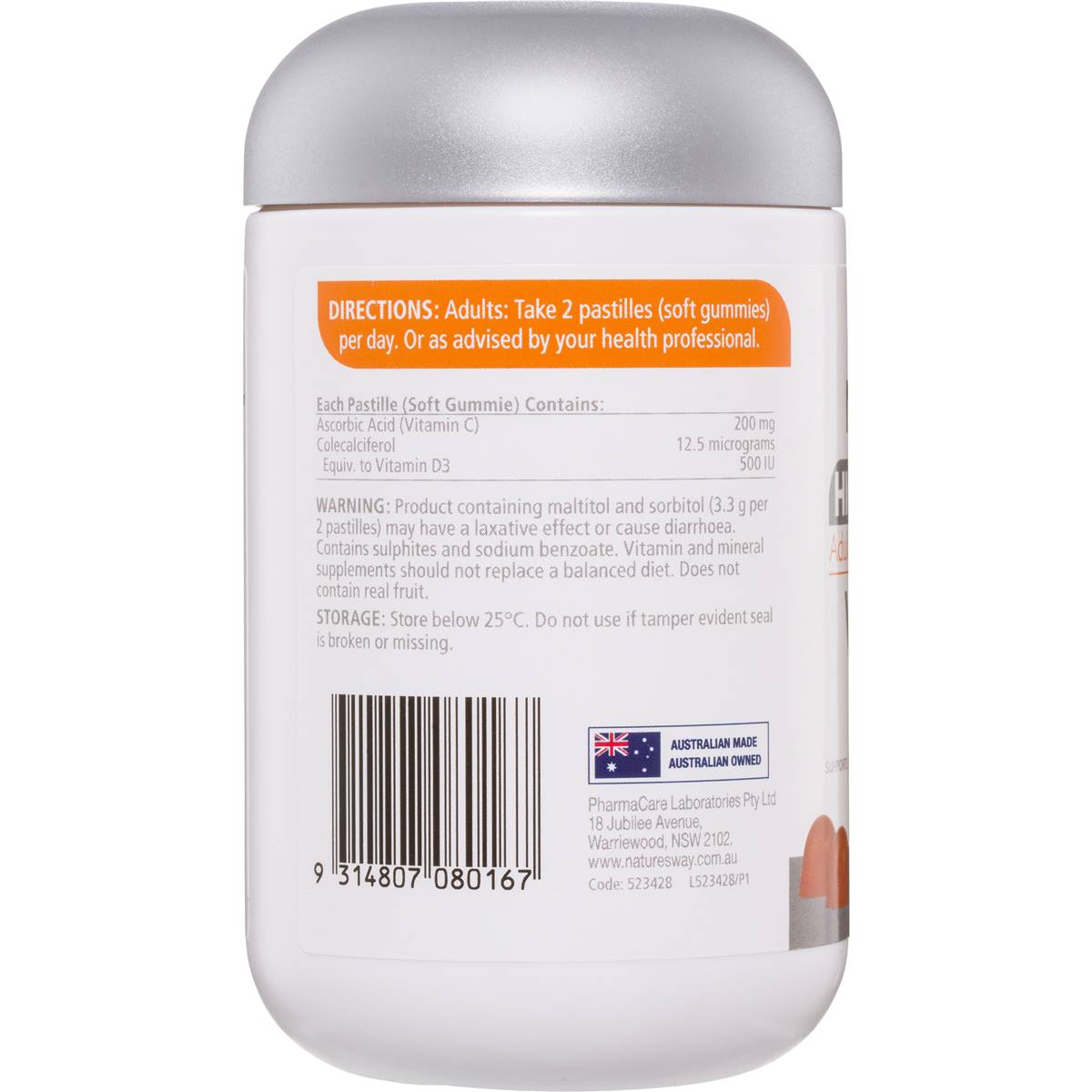 Nature's Way High Strength Vitamin C + Vitamin D Adult Vita Gummies 65