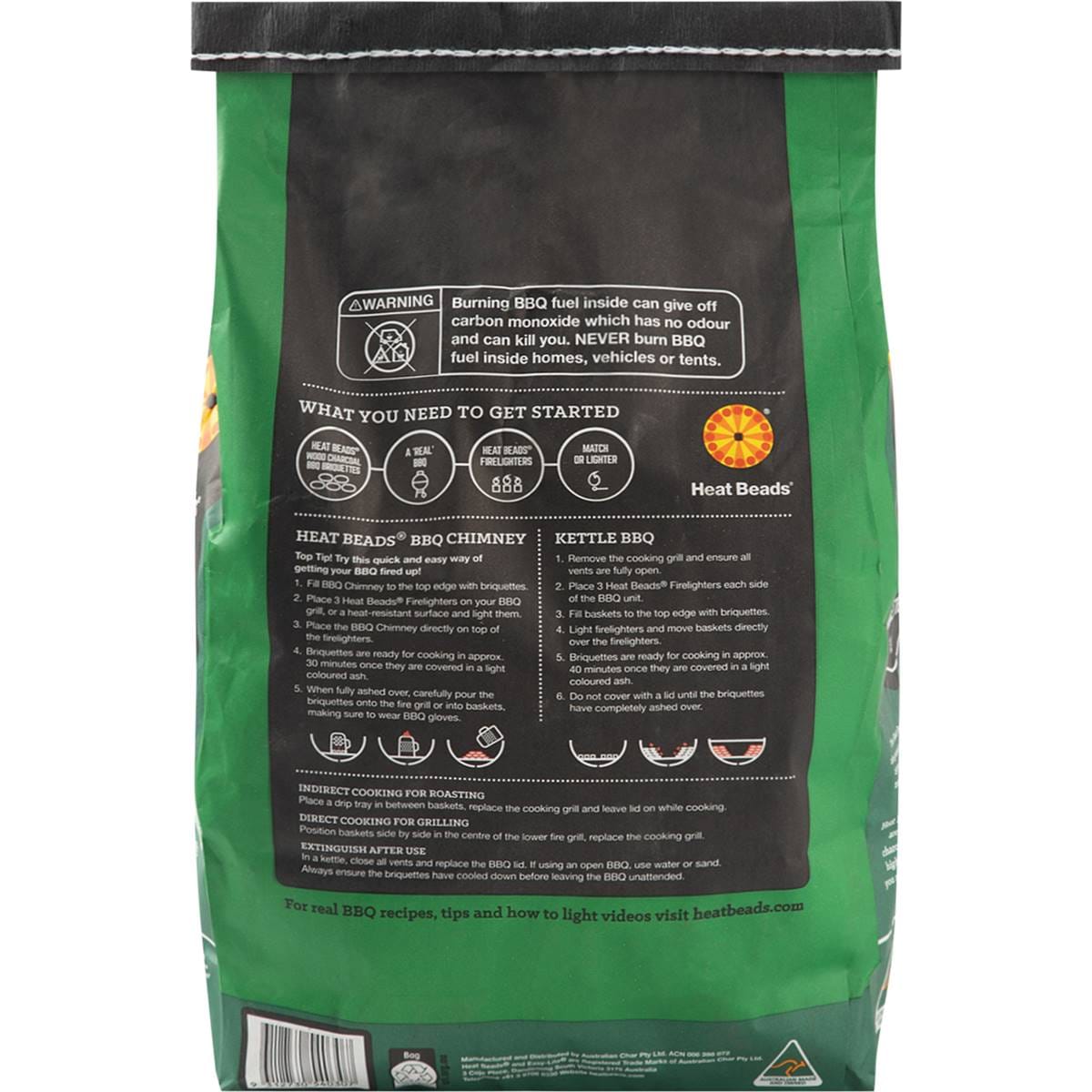 Heat Beads Wood Charcoal Bbq Briquettes 3kg Woolworths