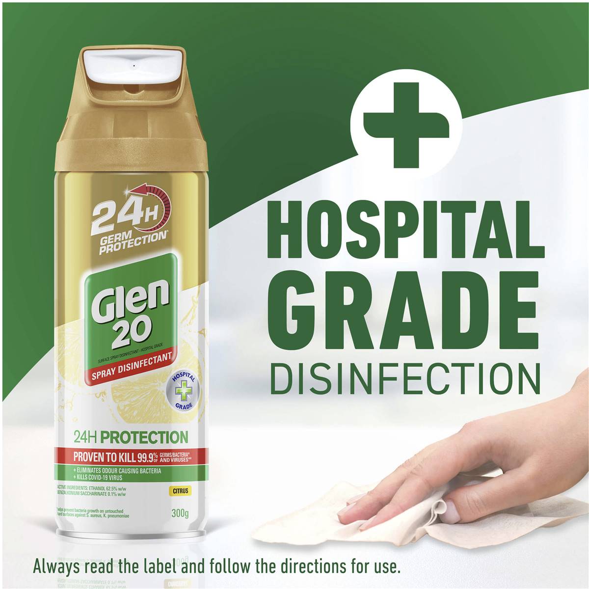 Glen 20 24h Protection Citrus Disinfectant Spray 300g Woolworths