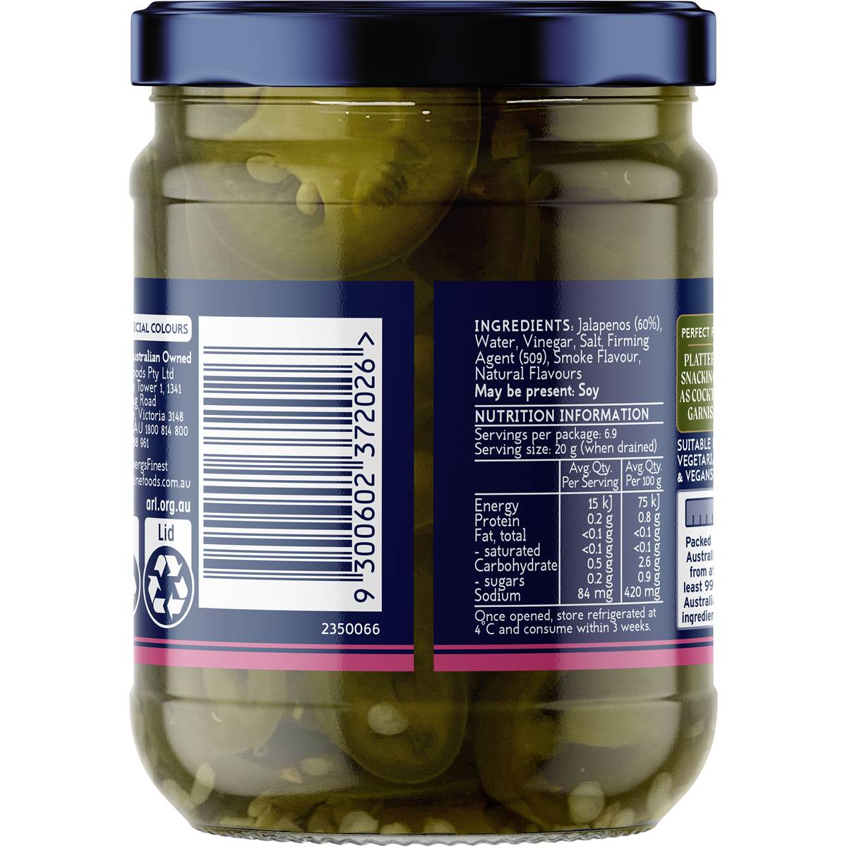 Fehlbergs Tequila Flavoured Jalapenos 230g Woolworths