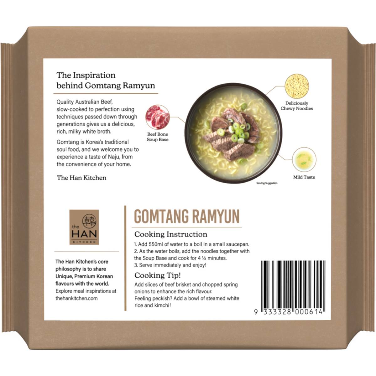 The Han Kitchen Beef Ramyun 4 Pack Woolworths