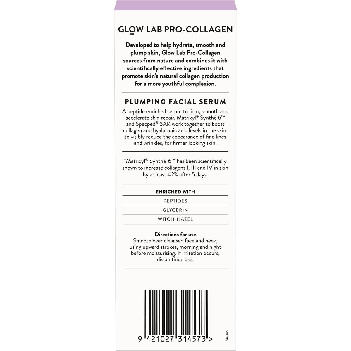 Glow Lab Procollagen Plumping Facial Serum 30ml Woolworths