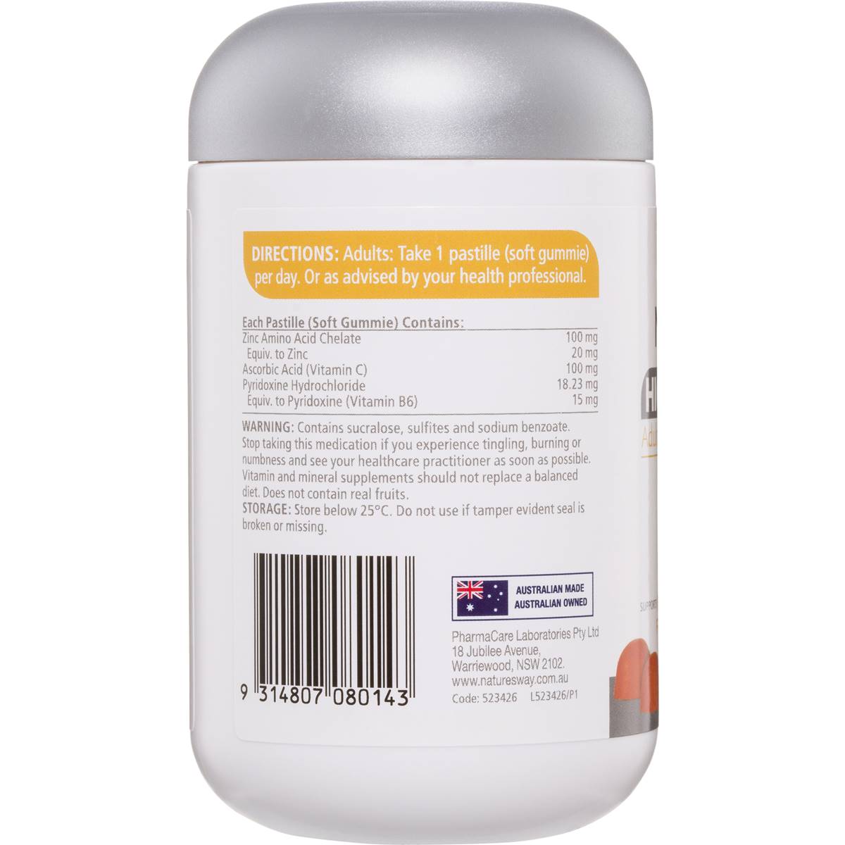 Nature's Way High Strength Zinc + Adult Vita Gummies 60 Pack Woolworths