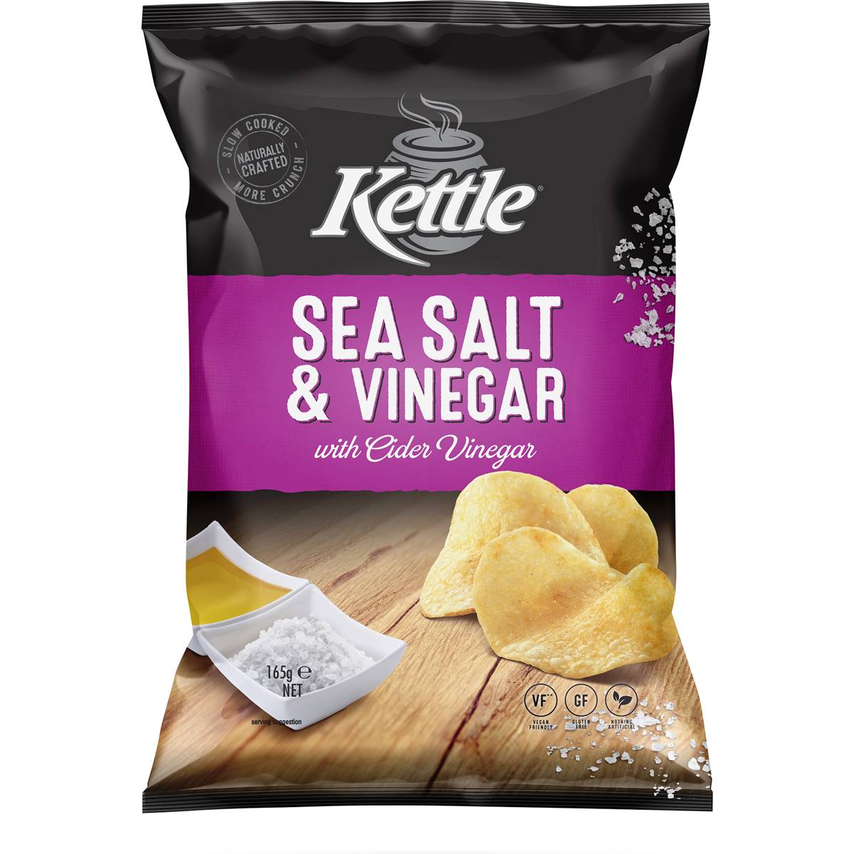 Kettle Sea Salt Vinegar Chips Chips 165g Woolworths