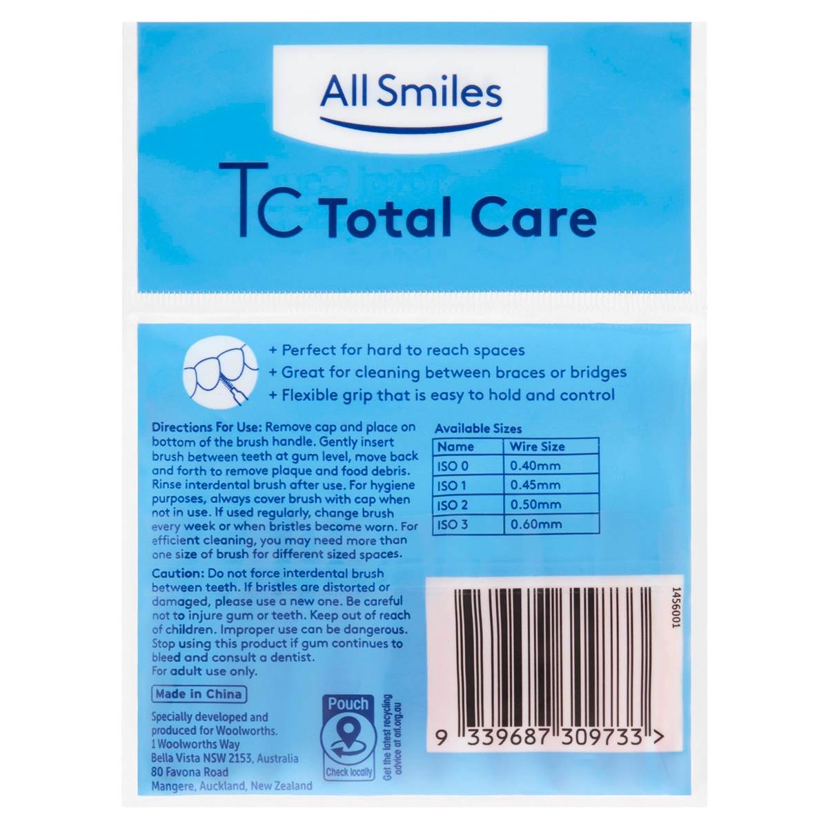 All Smiles Total Care Interdental Brushes Large 10 Pack Woolworths