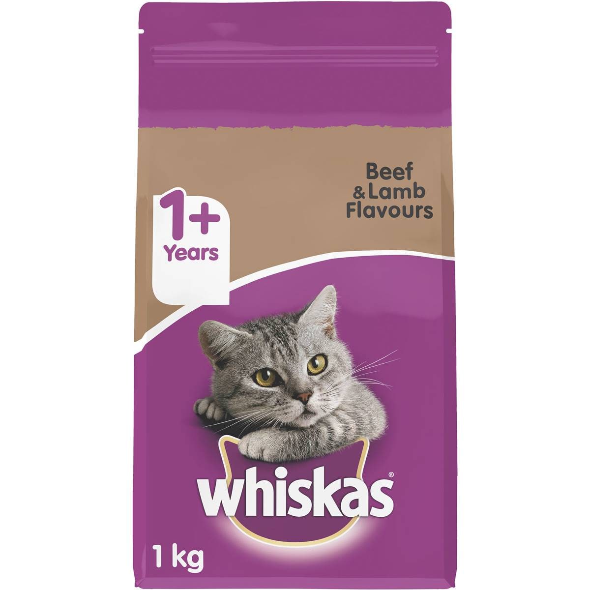 Whiskas 1+ Years Dry Cat Food Beef & Lamb 1kg Woolworths